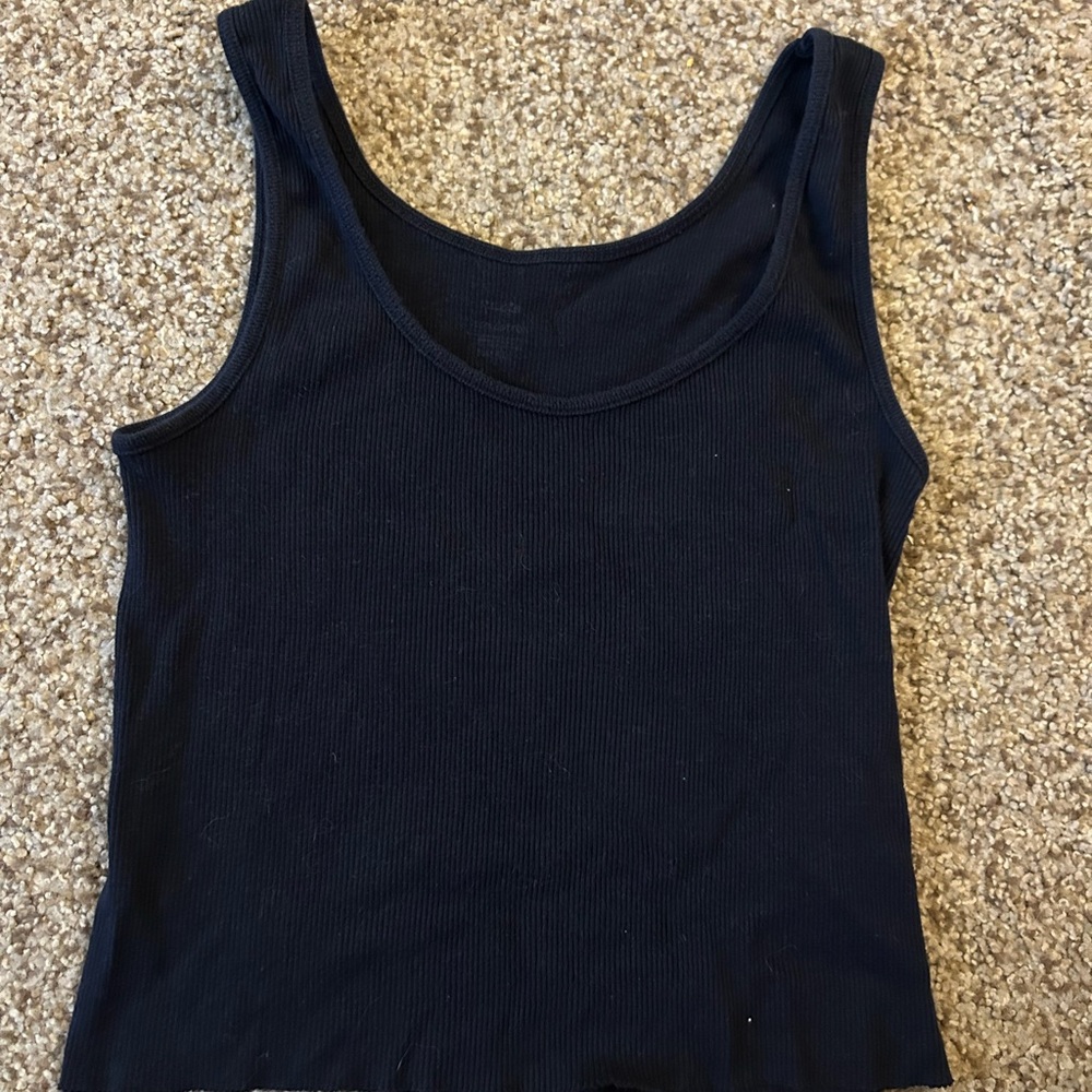 John Gault Navy Ribbed Tank Top